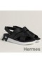 Hemes Women's Electric Sandals in Black Leather Replica