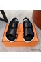 Hemes Women's Electric Sandals in Black Leather Replica