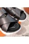 Hemes Women's Electric Sandals in Black Leather Replica