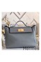 Hermes 24/24 29 Bag In Blue Glacier Clemence Calfskin Replica