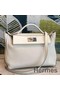 Hermes 24/24 29 Bag In White Clemence Calfskin Replica