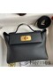 Hermes 24/24 Mini 21 Handmade Bag in Black Evercolor Leather Replica