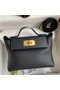 Hermes 24/24 Mini 21 Handmade Bag in Black Evercolor Leather Replica