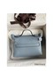 Hermes 24/24 Mini 21 Handmade Bag in Blue Lin Evercolor Leather Replica