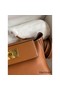 Hermes 24/24 Mini 21 Handmade Bag in Gold Evercolor Leather Replica