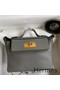 Hermes 24/24 Mini 21 Handmade Bag in Gris Meyer Evercolor Leather Replica