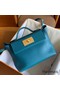 Hermes 24/24 Mini 21 Handmade Bag in Vert Bosphore Evercolor Leather Replica