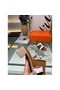 Hermes Amica 5mm Sandals In Brown/White Calfskin Replica