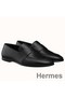 Hermes Ancora Loafers In Black Goatskin Replica