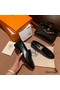 Hermes Ancora Loafers In Black Goatskin Replica