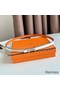 Hermes Ancre Reversible Belt 13MM in Orange Epsom Leather Replica