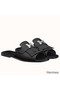 Hermes Auteuil Sandals In Black Calfskin Replica