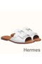 Hermes Auteuil Sandals In White Calfskin Replica