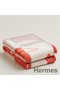 Hermes Avalon Epopee Blanket in Mandarine Wool and Cashmere Replica