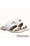 Hermes Avenue Sandals In White Calfskin Replica