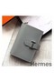 Hermes Bearn Mini Wallet In Blue Lin Epsom Leather Replica