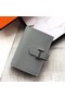 Hermes Bearn Mini Wallet In Blue Lin Epsom Leather Replica