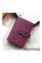 Hermes Bearn Mini Wallet In Purple Epsom Leather Replica