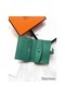 Hermes Bearn Mini Wallet In Vert Vertigo Epsom Leather Replica