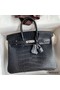 Hermes Birkin 25 Bag In Black Matte Alligator Crocodile Skin Replica