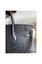 Hermes Birkin 25 Bag In Black Matte Alligator Crocodile Skin Replica