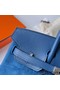 Hermes Birkin 25 Grizzly Bag in Blue Veau Doblis and Swift Leather Replica