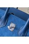 Hermes Birkin 25 Grizzly Bag in Blue Veau Doblis and Swift Leather Replica
