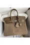 Hermes Birkin 25 Grizzly Bag in Taupe Veau Doblis and Swift Leather Replica
