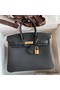 Hermes Birkin 25 Handmade Bag In Black Clemence Leather Replica