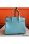 Hermes Birkin 25 Handmade Bag In Blue Atoll Epsom Calfskin Replica