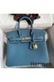 Hermes Birkin 25 Handmade Bag In Blue Jean Clemence Leather Replica