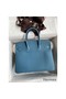 Hermes Birkin 25 Handmade Bag In Blue Jean Clemence Leather Replica