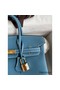 Hermes Birkin 25 Handmade Bag In Blue Jean Clemence Leather Replica