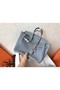 Hermes Birkin 25 Handmade Bag In Blue Lin Clemence Leather Replica