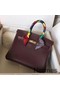 Hermes Birkin 25 Handmade Bag In Burgundy Swift Leather Replica