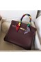 Hermes Birkin 25 Handmade Bag In Burgundy Swift Leather Replica