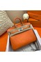 Hermes Birkin 25 Handmade Bag In Orange Ostrich Leather Replica