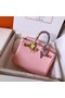 Hermes Birkin 25 Handmade Bag In Pink Swift Leather Replica
