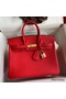 Hermes Birkin 25 Handmade Bag In Red Clemence Leather Replica