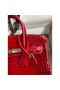 Hermes Birkin 25 Handmade Bag In Red Crocodile Porosus Shiny Skin Replica