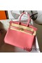 Hermes Birkin 25 Handmade Bag In Rose Lipstick Swift Leather Replica