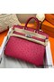 Hermes Birkin 25 Handmade Bag In Rose Red Ostrich Leather Replica