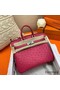 Hermes Birkin 25 Handmade Bag In Rose Red Ostrich Leather Replica