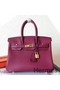 Hermes Birkin 25 Handmade Bag In Ruby Clemence Leather Replica