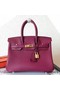 Hermes Birkin 25 Handmade Bag In Ruby Clemence Leather Replica