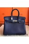 Hermes Birkin 25 Handmade Bag In Sapphire Epsom Calfskin Replica