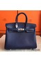 Hermes Birkin 25 Handmade Bag In Sapphire Epsom Calfskin Replica