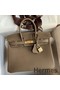 Hermes Birkin 25 Handmade Bag In Taupe Clemence Leather Replica