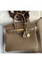 Hermes Birkin 25 Handmade Bag In Taupe Clemence Leather Replica