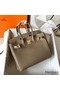 Hermes Birkin 25 Handmade Bag In Taupe Swift Leather Replica